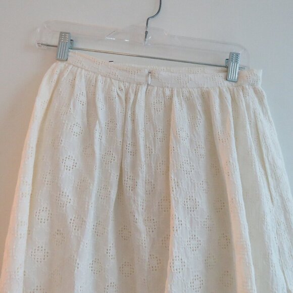 BEC + BRIDGE White Eyelet Lace Midi Skirt Coastal Neutral Boho - Size US 4 - Picture 9 of 14